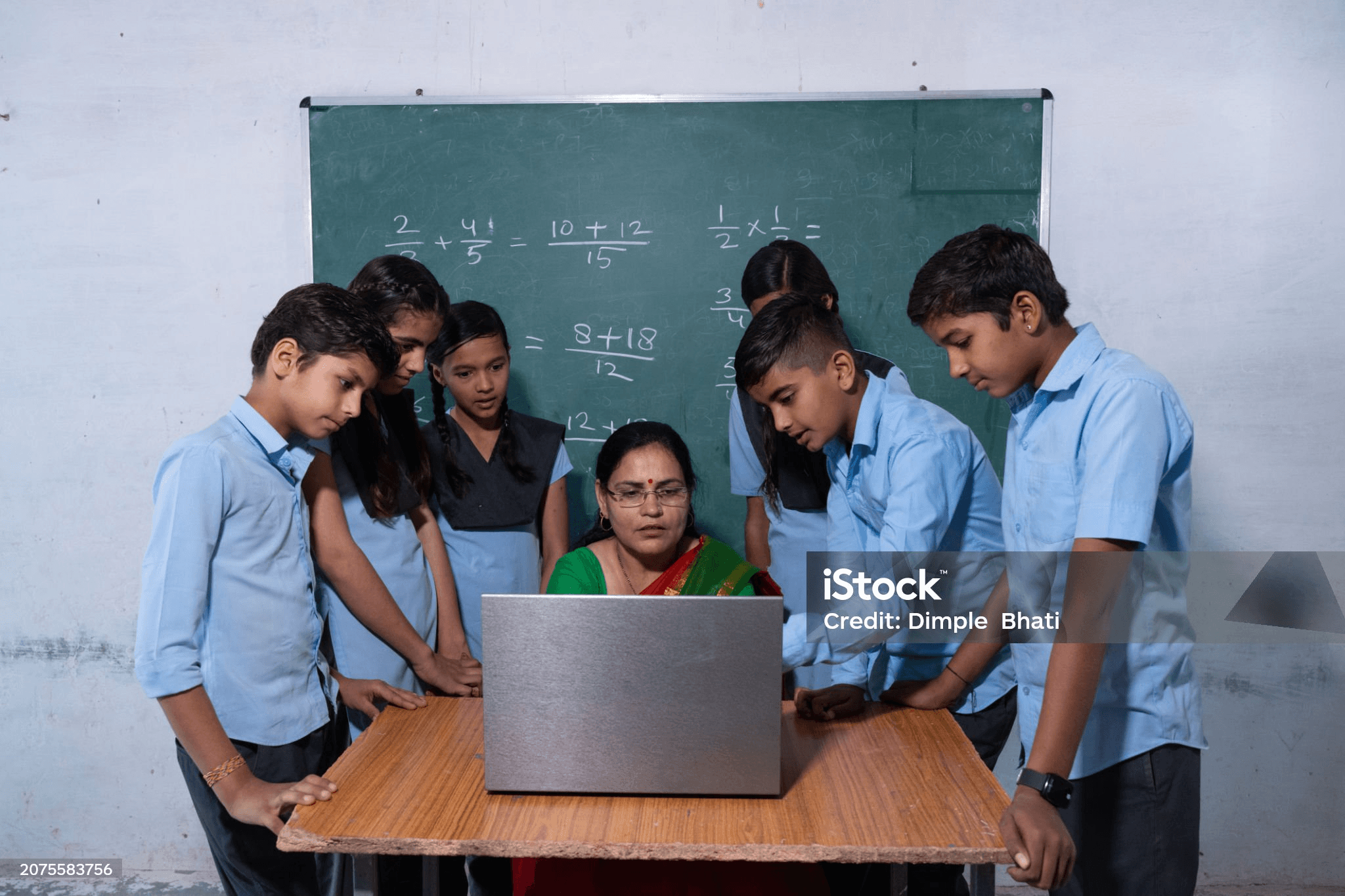 Teacher and students